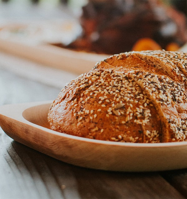 Set 6 farfurii din lemn cu forma rotunda , 22 cm