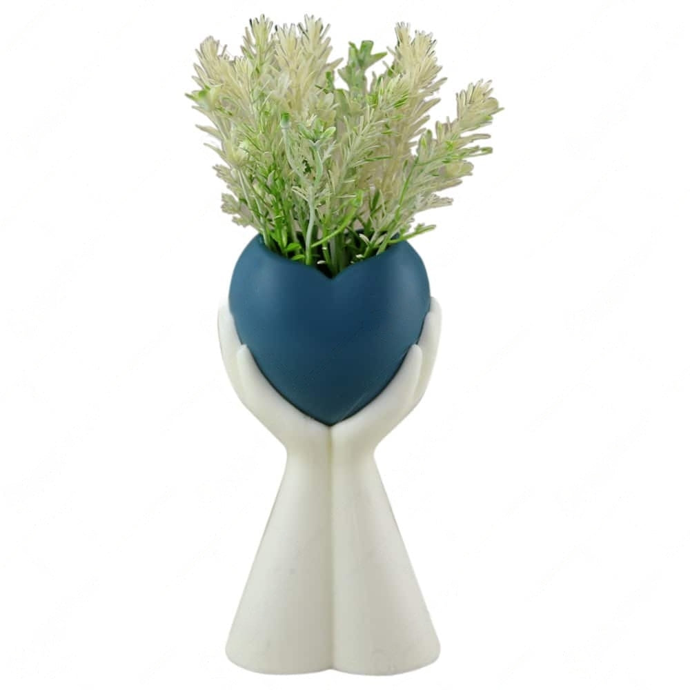 Floare artificiala in ghiveci plastic Inima, 26x10 cm