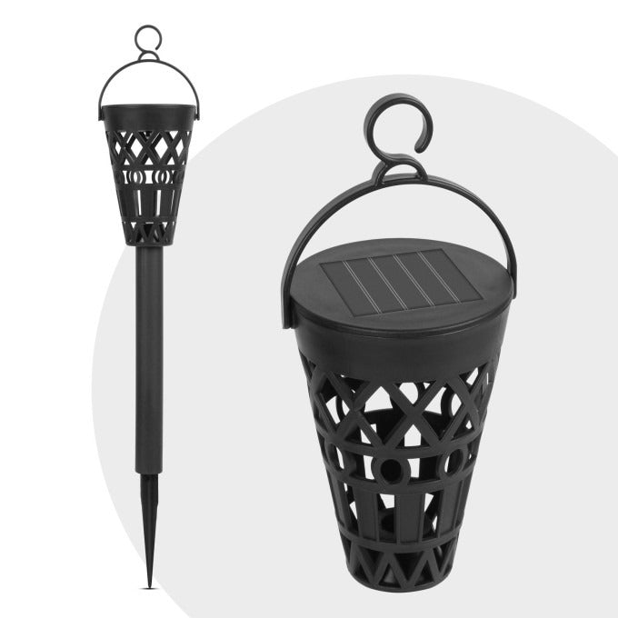 Lampă solară suspendată,alb cald,7x7x35 (+10) cm