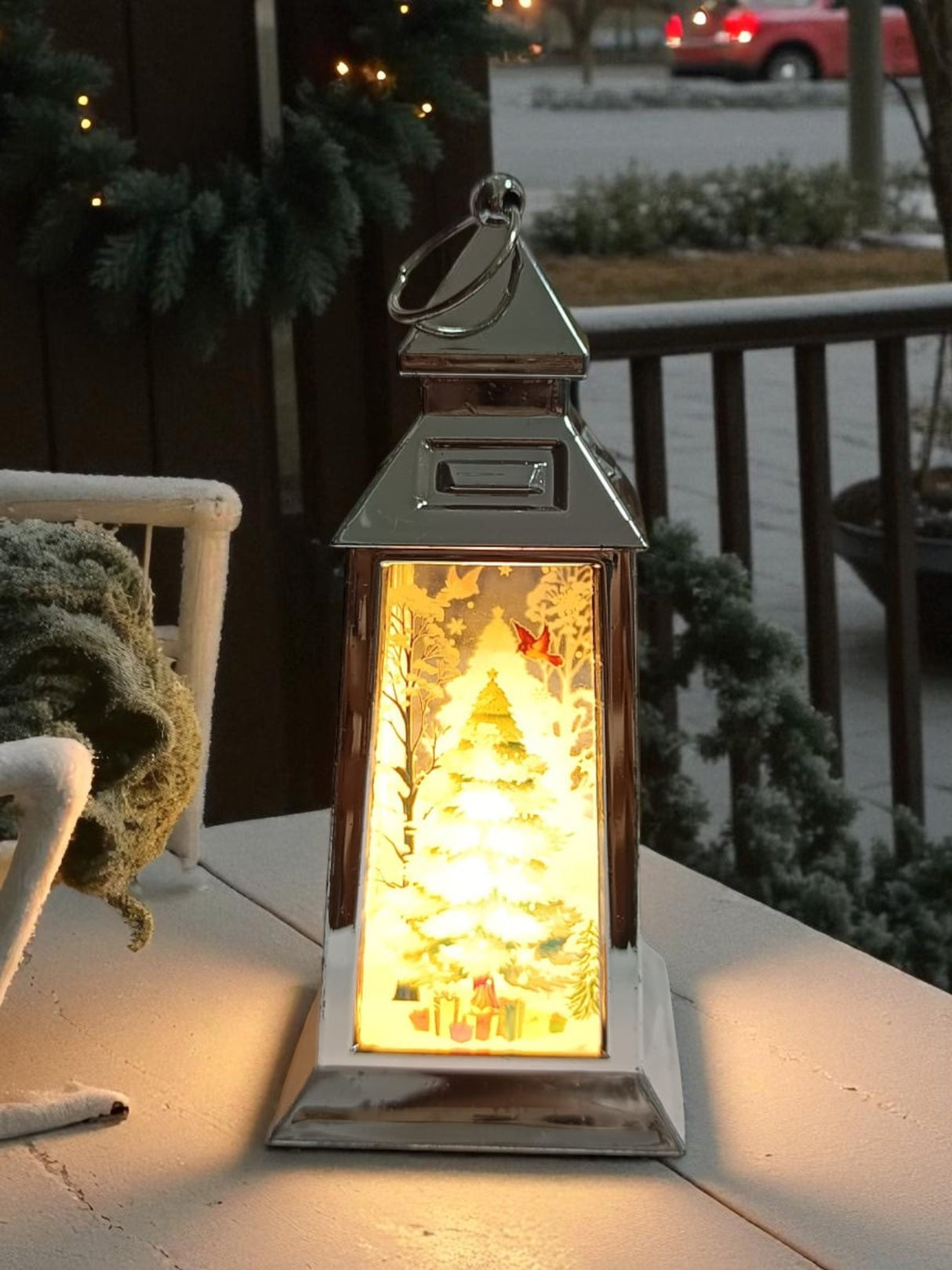 Decoratiune Tip Felinar Cu Baterii, 12 cm