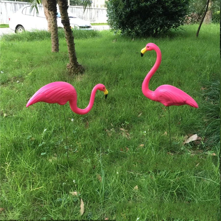 Flamingo, ornament decorativ pentru Curte sau Gradina, Plastic , Fucsia, 100 cm