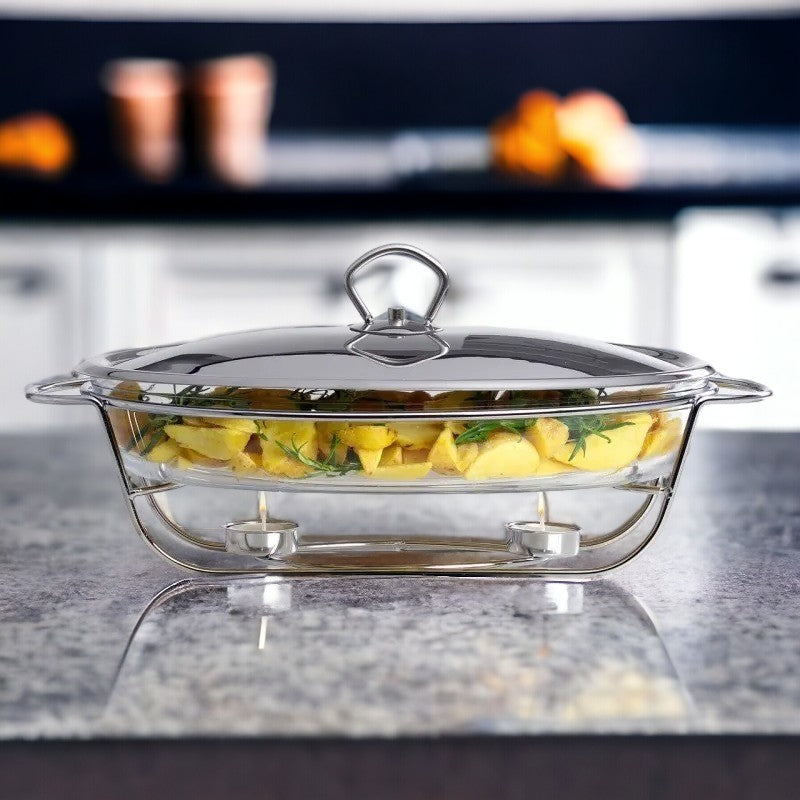 Vas termorezistent cu incalzitor Bohmann, capac si suport inox