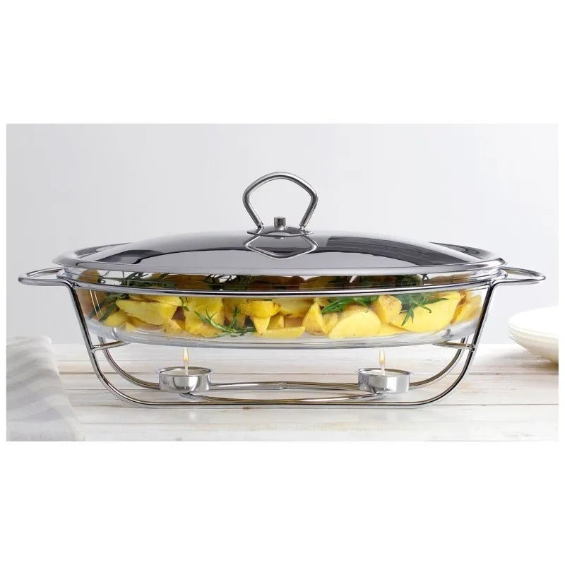 Vas termorezistent cu incalzitor Bohmann, capac si suport inox