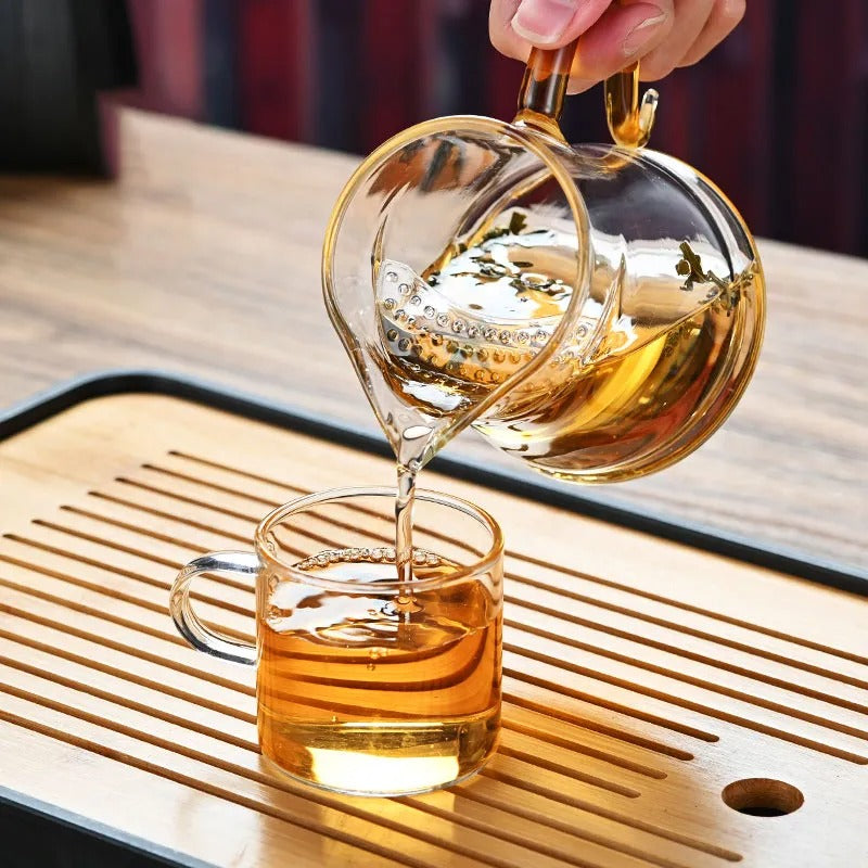 Cana Ceai din Sticla Termorezistenta cu strecuratoare , 340 ml