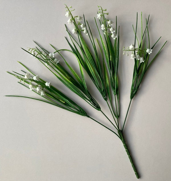 Fir/Buchet 5 floari artificiala – Lacramioare/Margaritar, 35 cm