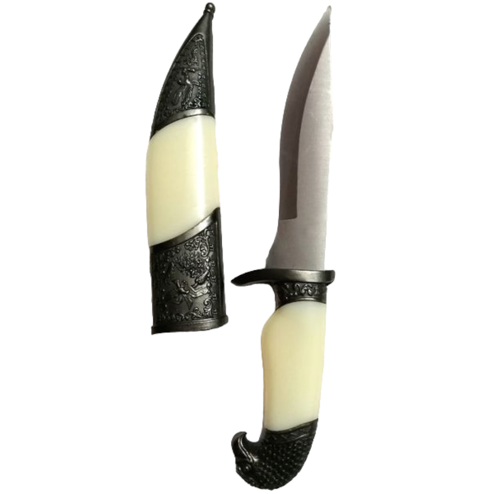 Pumnal Medieval Decorativ, cu Teaca, Inox/Plastic , Cutie Inclusa