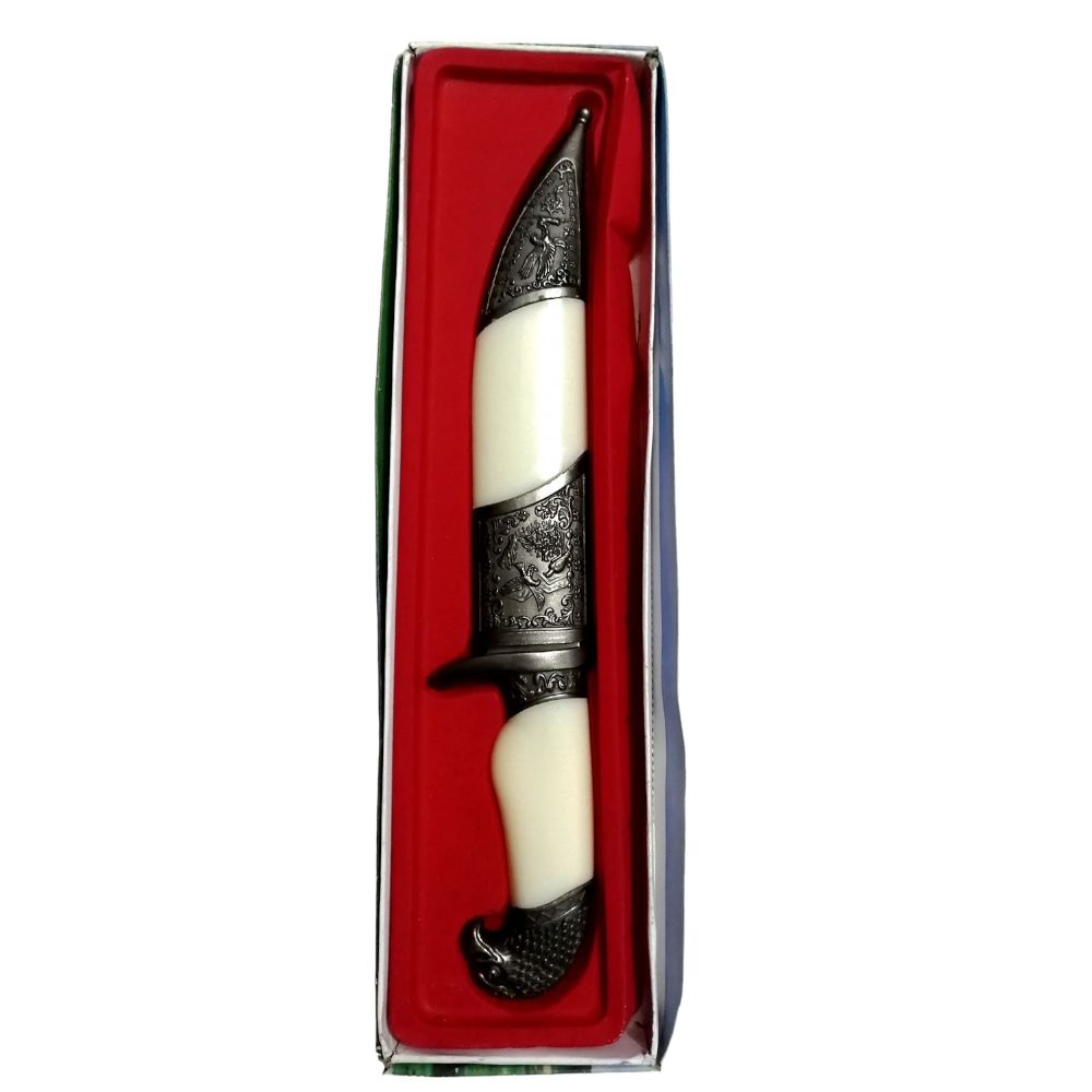 Pumnal Medieval Decorativ, cu Teaca, Inox/Plastic , Cutie Inclusa