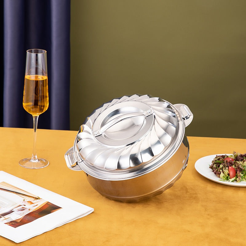 Caserola Termica din Inox, Cu Manere si Capac