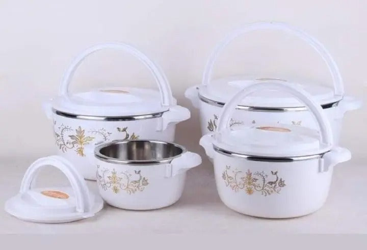 Set 4 caserole Termice, Plastic si Inox, 1L,2L,4L,6L