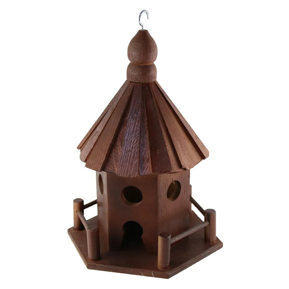 Casuta din lemn pentru pasari, Maro, Hexagonala