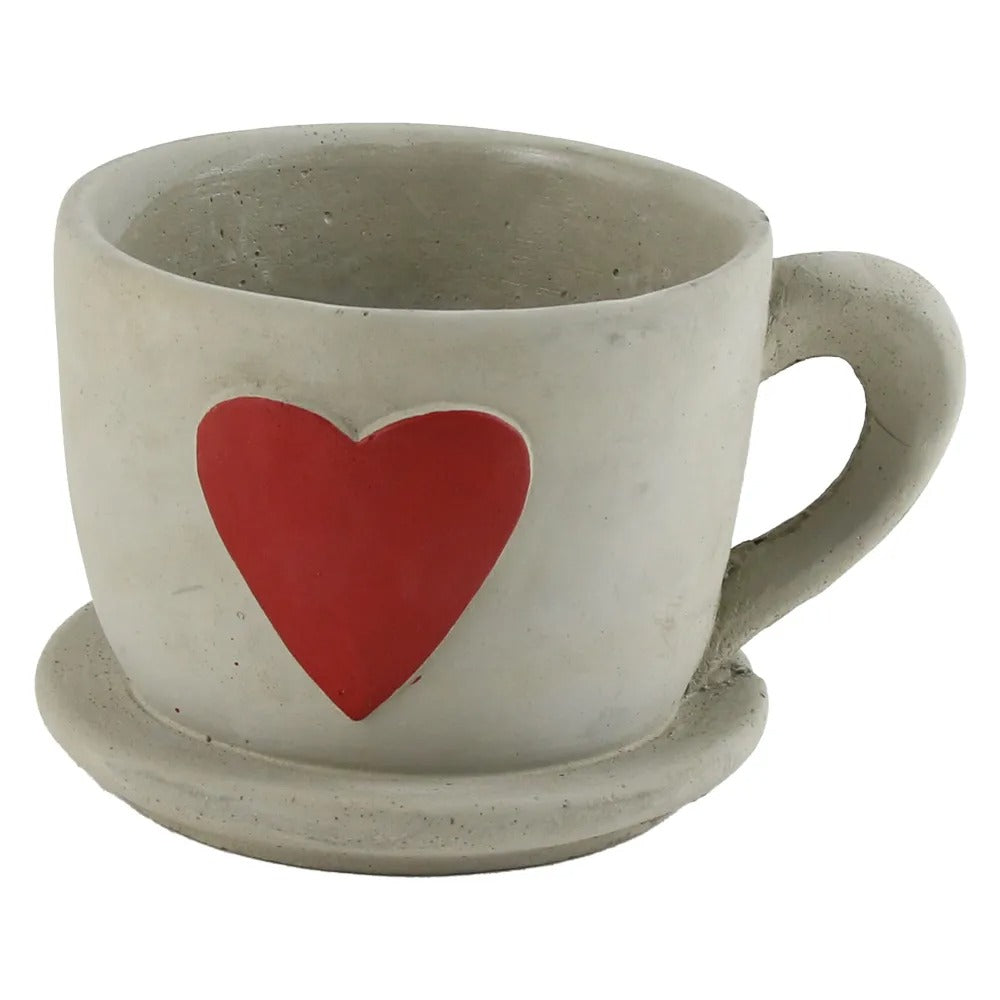 Ghiveci din Lut cu model inima pictata , 12x10 cm