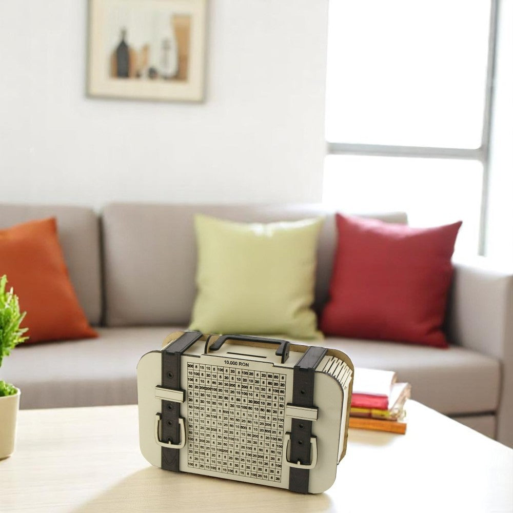 Pusculita din lemn tip valiza, 20 x 7 x 12 cm