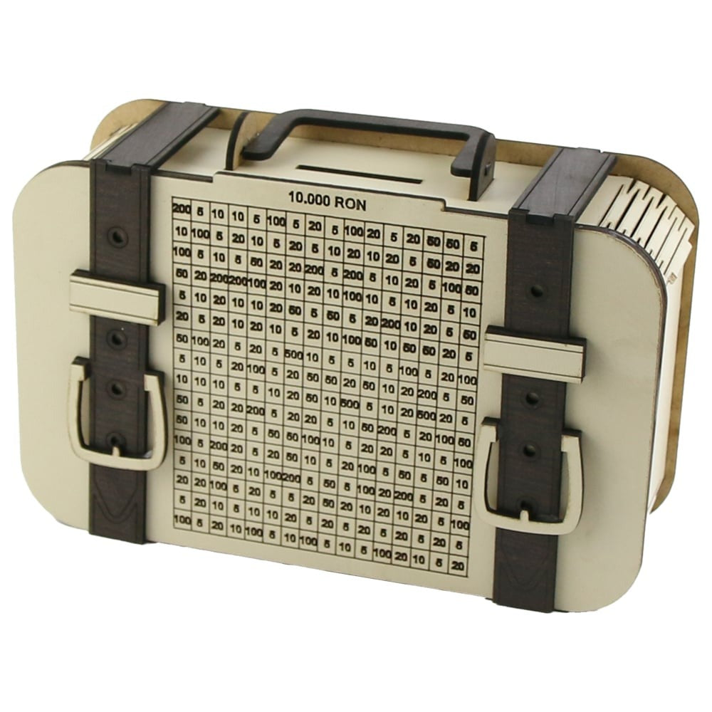 Pusculita din lemn tip valiza, 20 x 7 x 12 cm