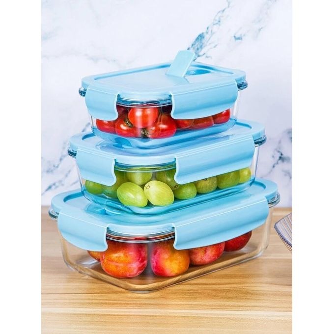 Caserola sticla pentru depozitarea alimentelor cu capac plastic etans