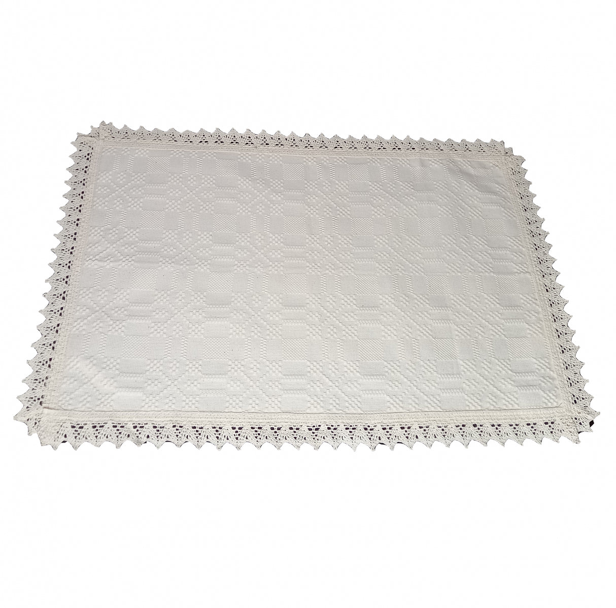 Set Fata de masa din Bumbac cu 4 suporturi pentru farfurie, 95x47cm/55x38cm