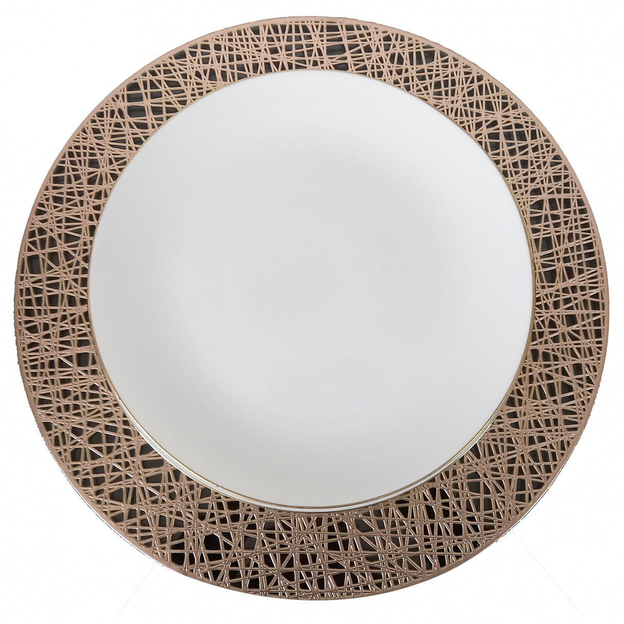 Set 6 farfurii adanci, Opal, cu Filigram Auriu, 23 cm