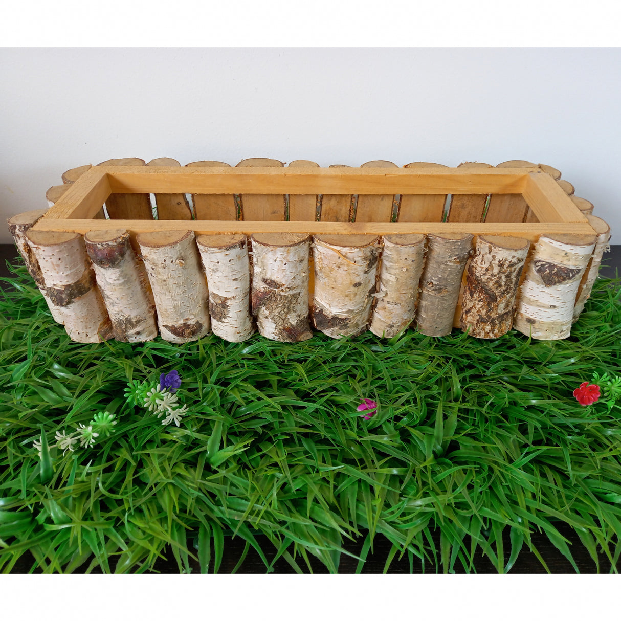 Jardiniera decor, Mesteacan, 10x45 cm