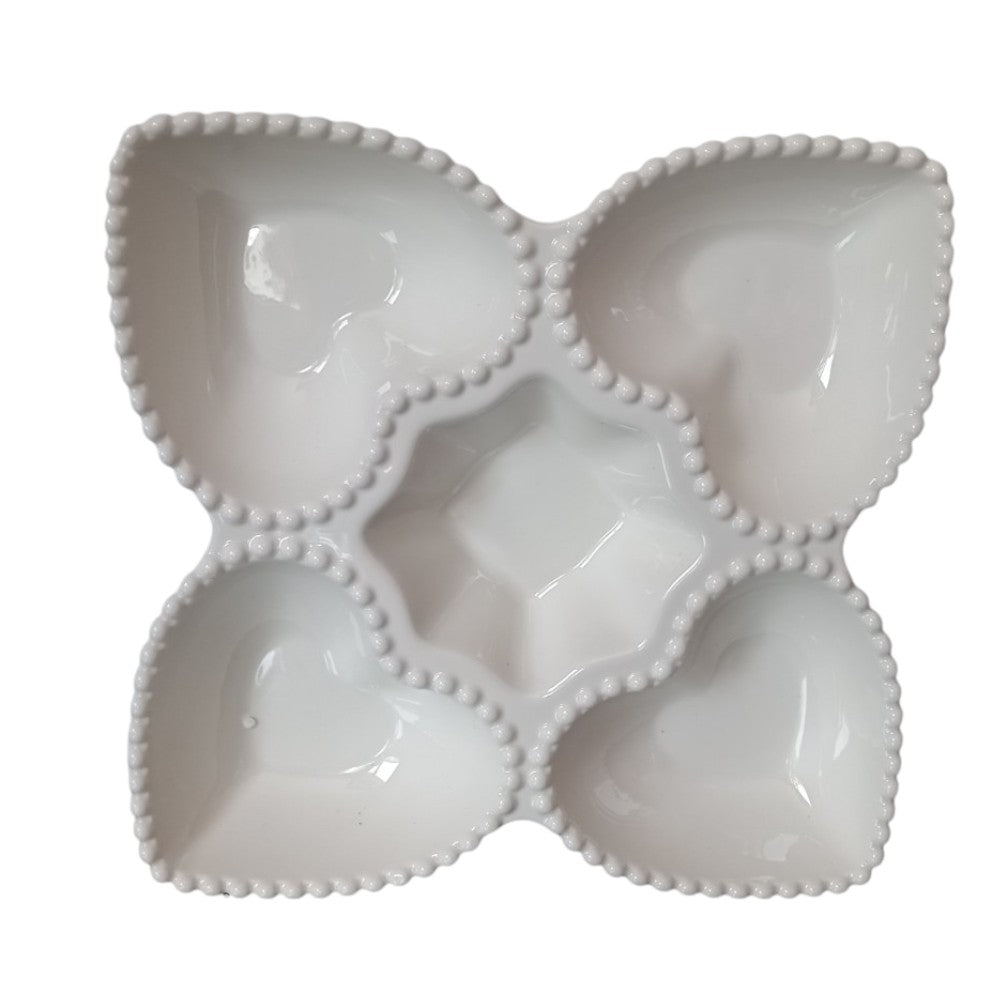 Platou compartimentat din Ceramica, Alb