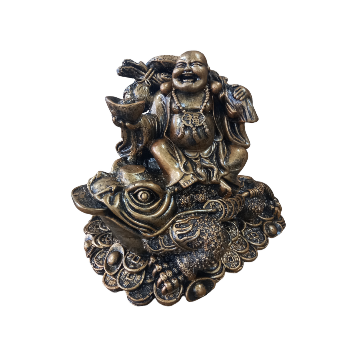 Statueta Feng Shui Buddha, pe Broasca, Rasina, 30x30 cm