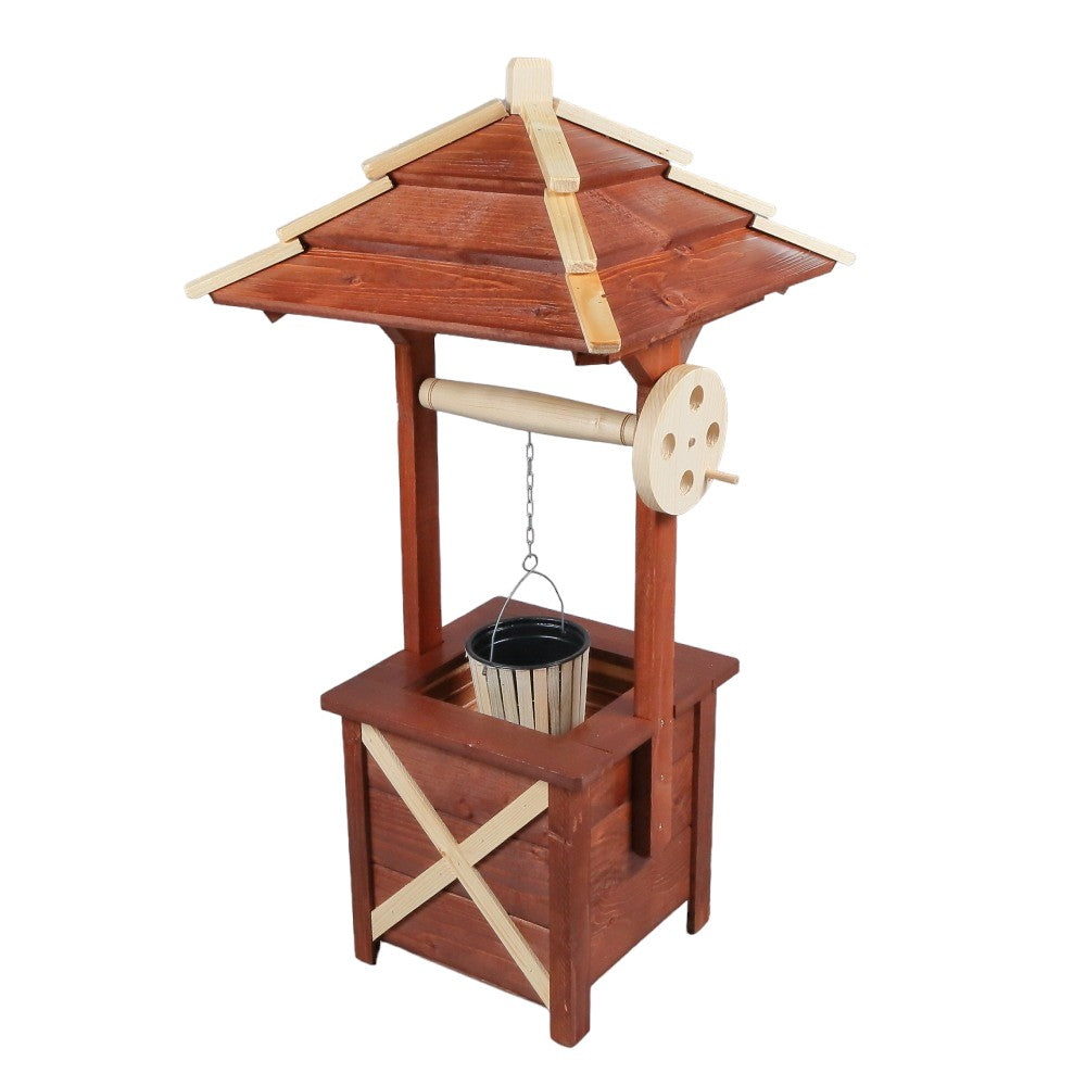 Decoratiune Rustica pentru Gradina, Fantana, Lemn, 90x33x33 cm