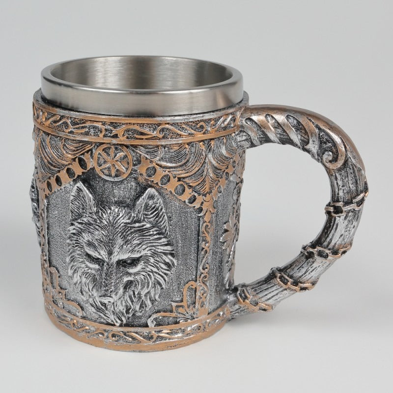 Halba Medievala din Rasina si Inox , cu Pereti Dubli , 500 ml