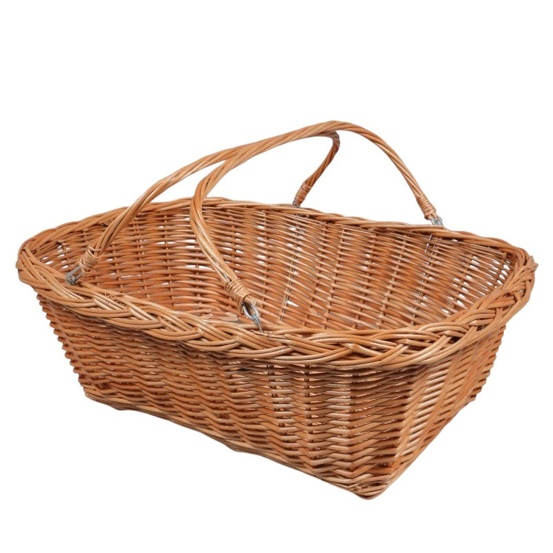 Cos pentru piata din rachita cu doua manere , 40x30x27 cm