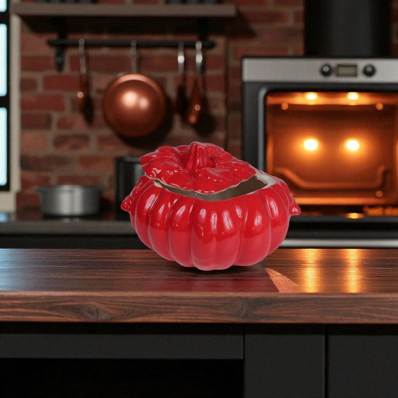 Oala ceramica tip Dovleac, glazurata , 4.7 litri