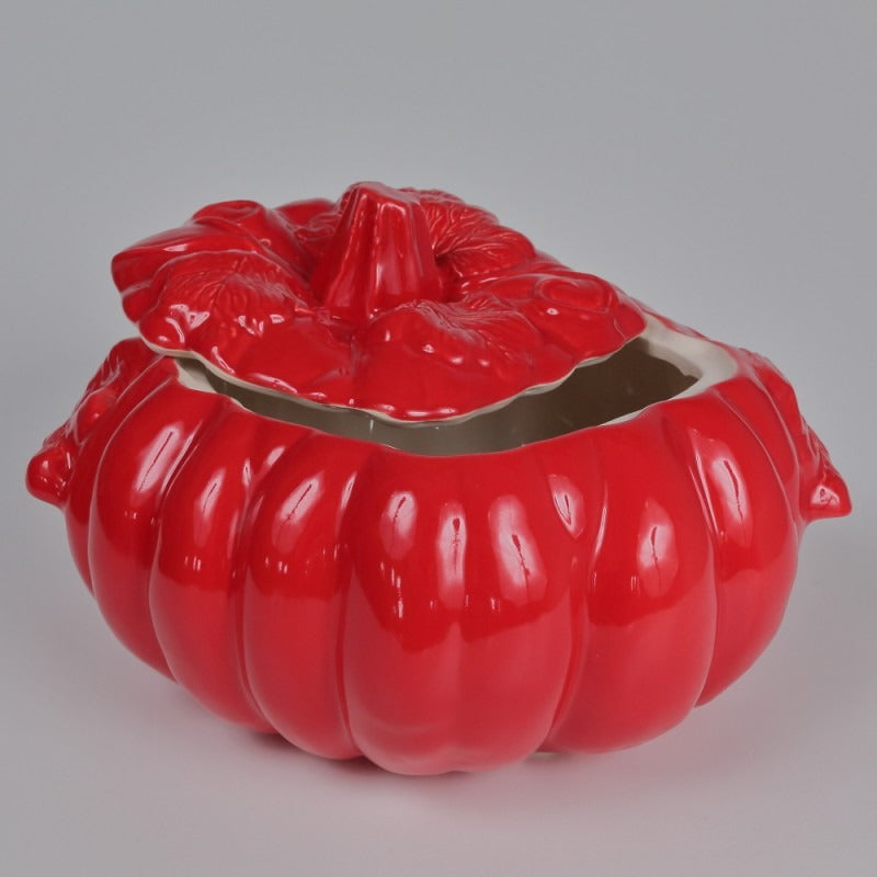 Oala ceramica tip Dovleac, glazurata , 4.7 litri