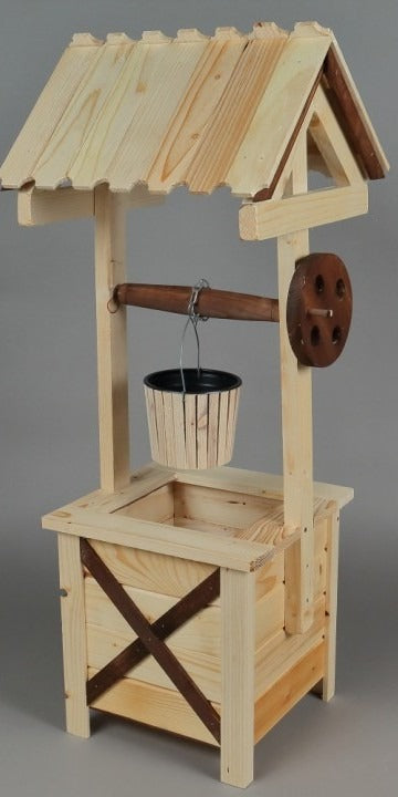 Decoratiune Rustica pentru Gradina, Fantana, Lemn, 90x30x30 cm