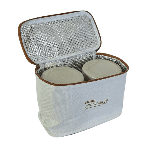 Set 4 caserole termice cu geantă termoizolanta - interior metalic, capace etanse, lunch box