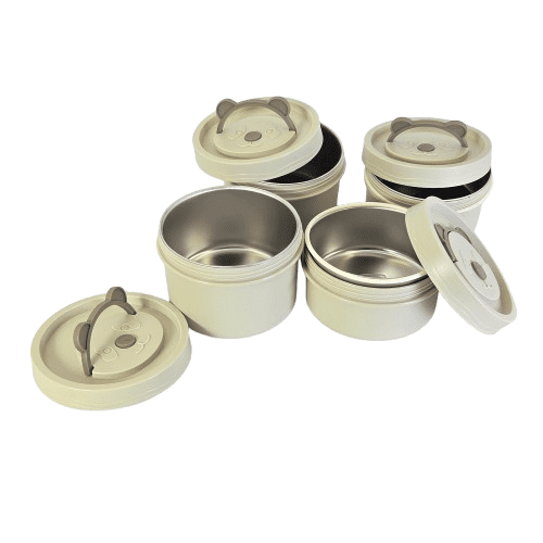 Set 4 caserole termice cu geantă termoizolanta - interior metalic, capace etanse, lunch box
