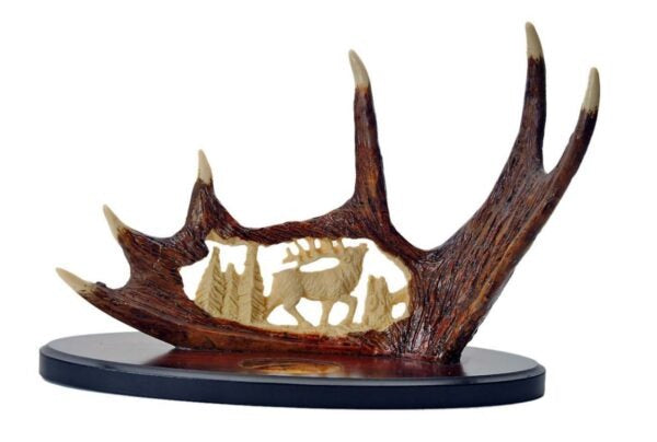 Cutit Vanatoare 22 cm cu suport sculptat 3D, Lama Gravata