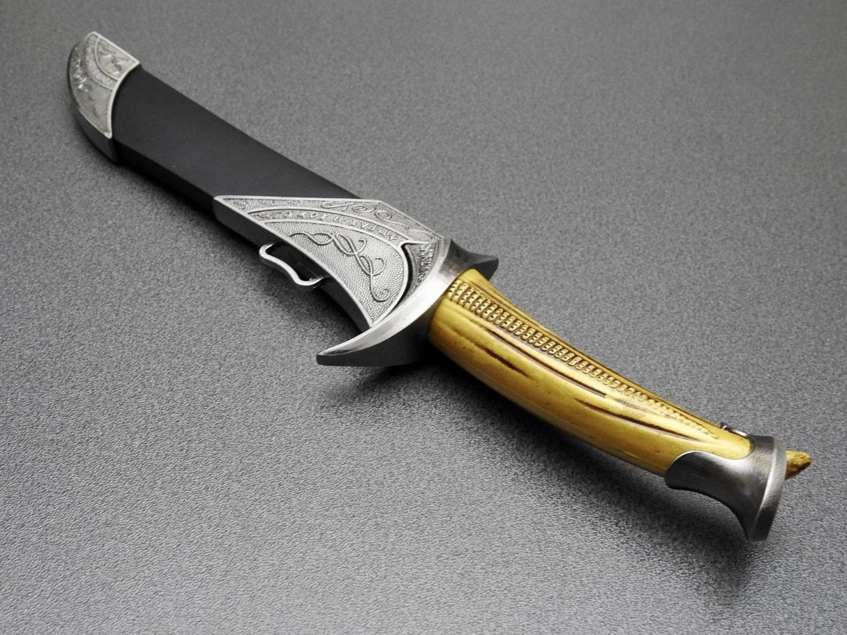 Pumnal Medieval, Maner Corn, 28 cm , 193 g