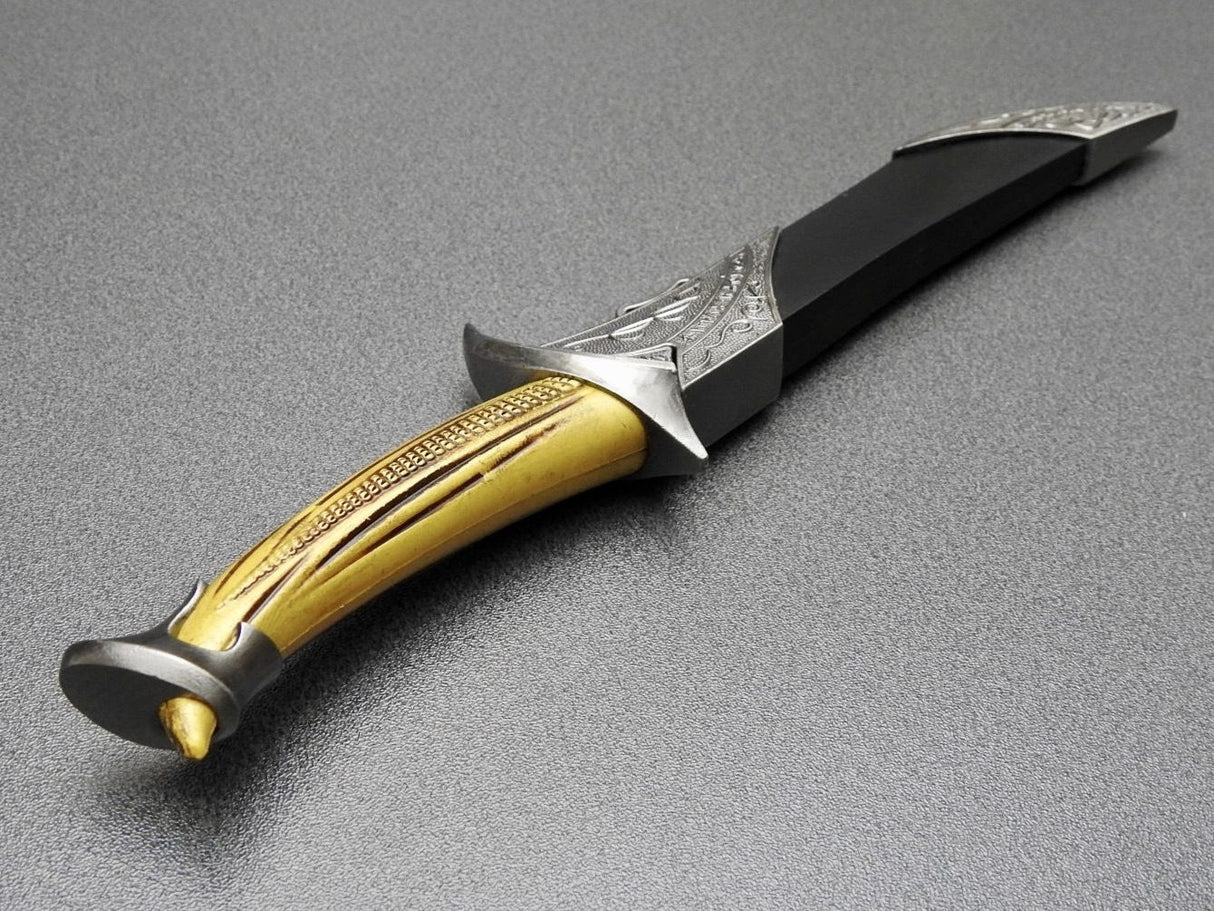 Pumnal Medieval, Maner Corn, 28 cm , 193 g