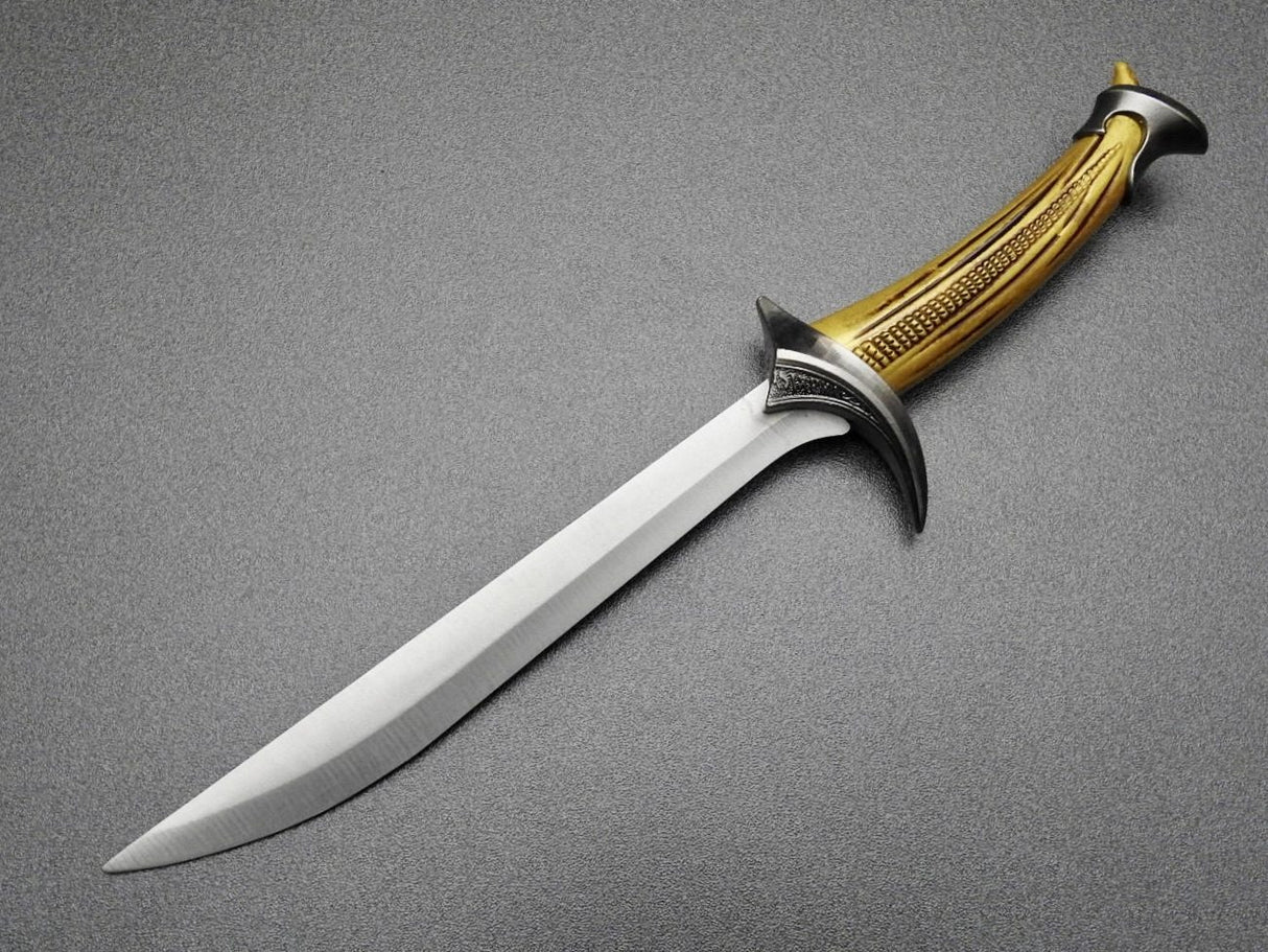 Pumnal Medieval, Maner Corn, 28 cm , 193 g