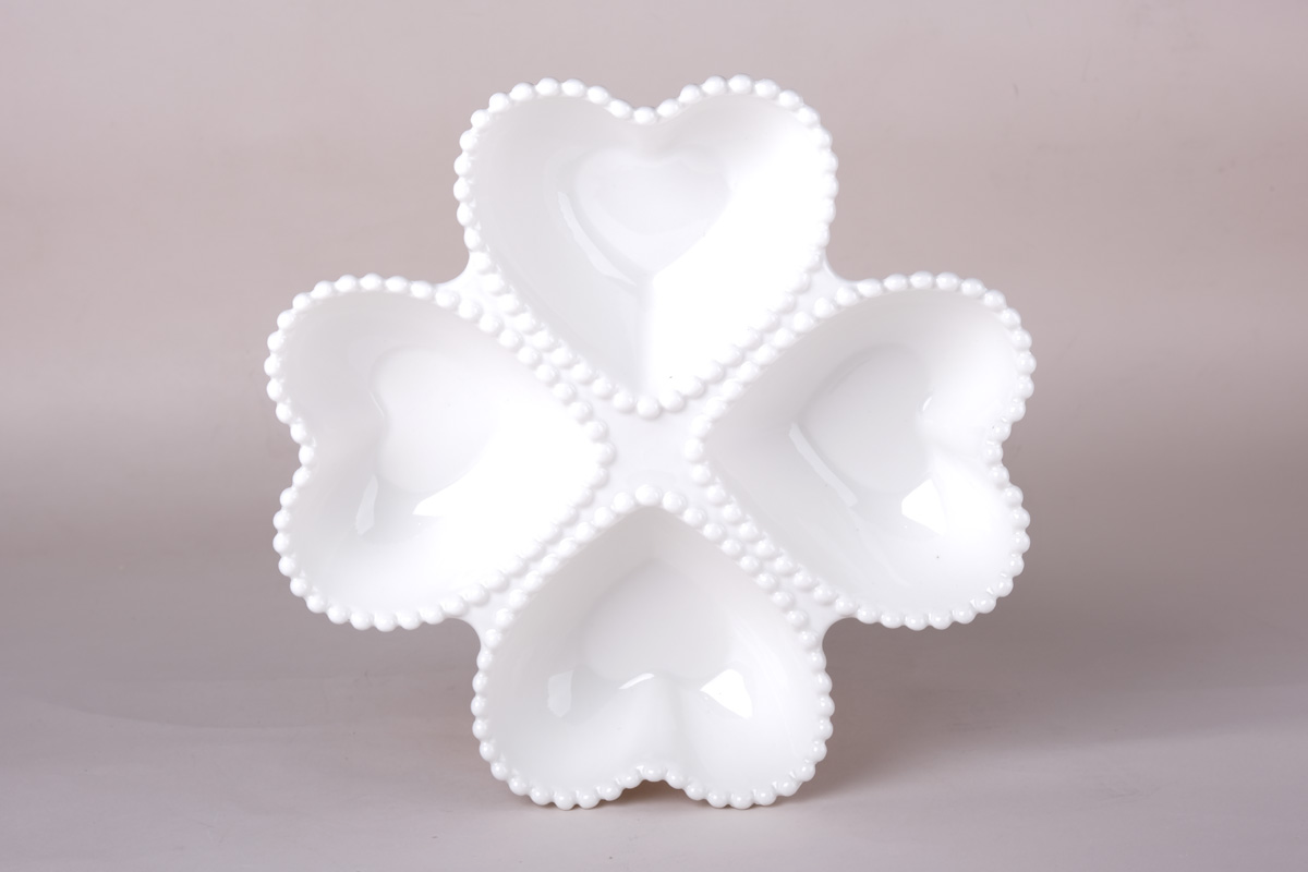 Platou compartimentat din Ceramica, Alb