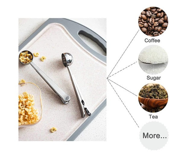 Set Espressor pentru aragaz,Inox si Lingurita Dozatoare cafea cu clema de prindere