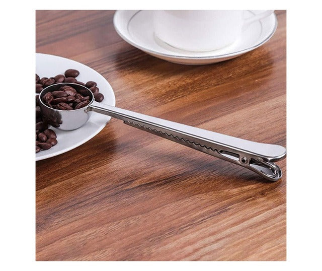 Set Espressor pentru aragaz,Inox si Lingurita Dozatoare cafea cu clema de prindere