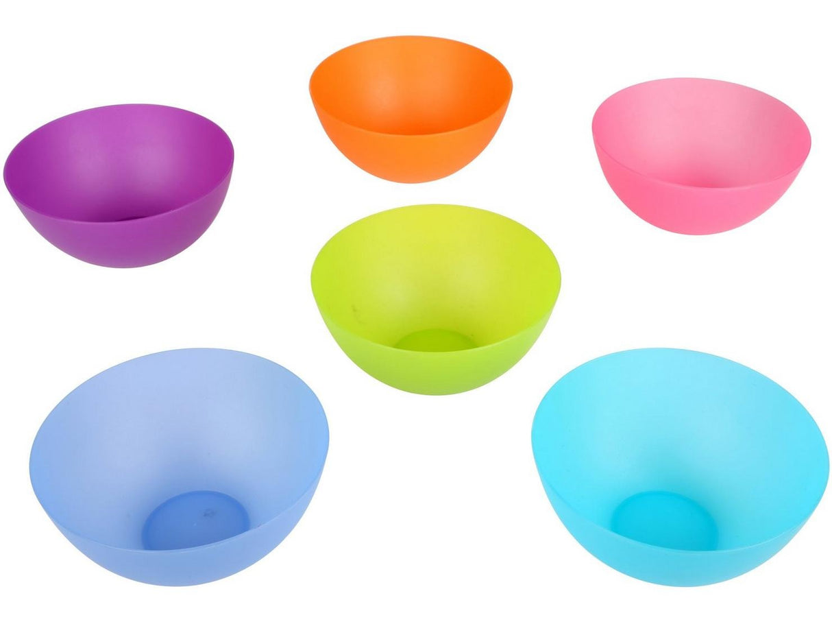 Set 6 boluri din plastic color, 600 ml ,13*6 cm