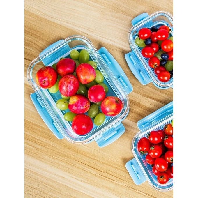 Caserola sticla pentru depozitarea alimentelor cu capac plastic etans