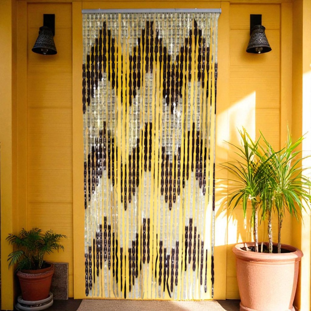 Perdea Muste, Plastic, PVC, cu Bara Perdea Usa Impotriva Insectelor - Inele din Plastic, 200x90 cm