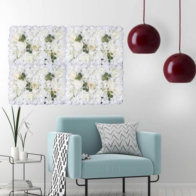 Panou cu Flori Artificiale, Alb, 60x40 cm