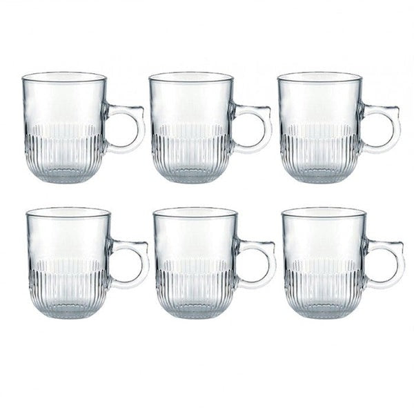 Set 6 Cani , Sticla Transparenta ,Lionel, 250 ml