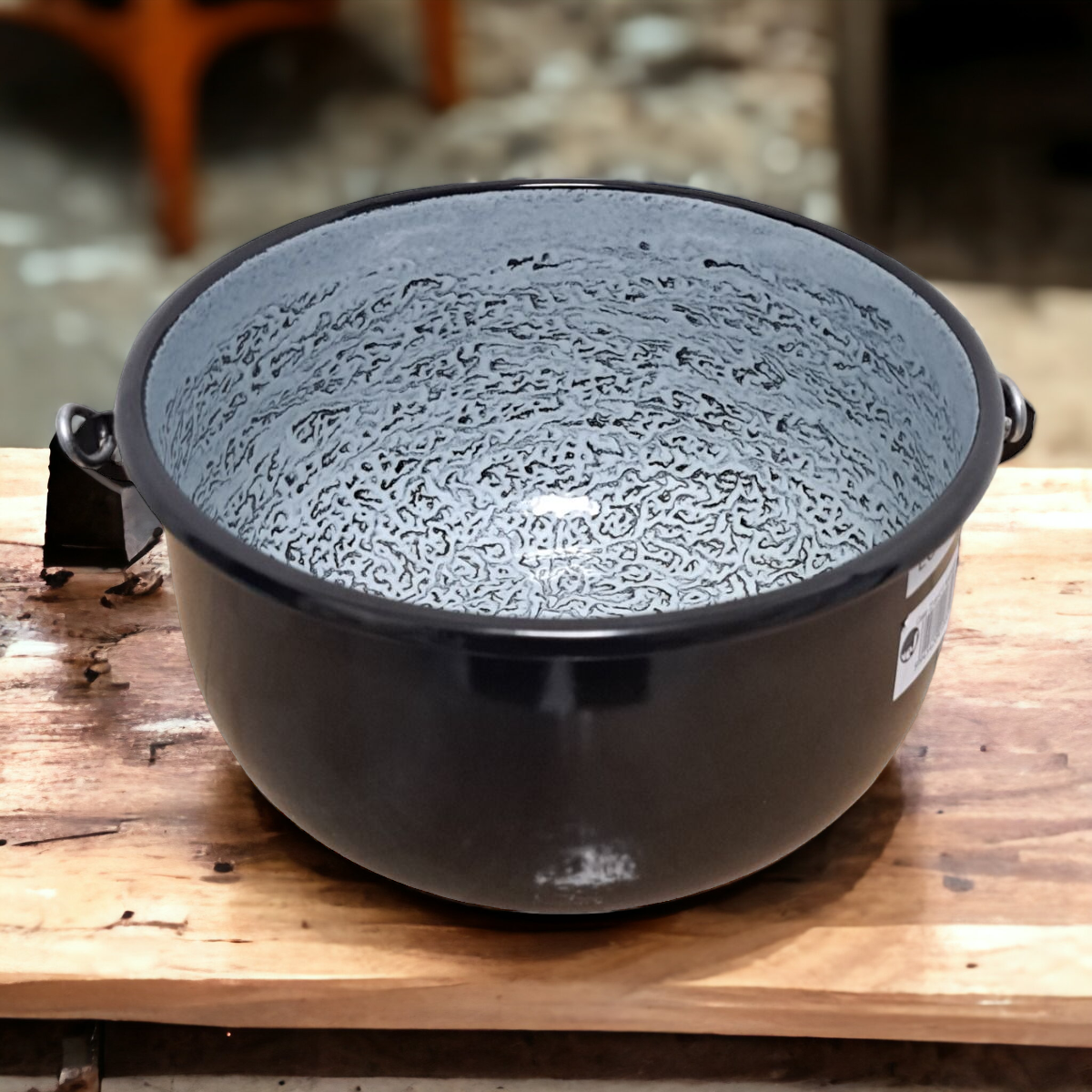 Ceaun Marmorat Negru cu maner Calitatea 1