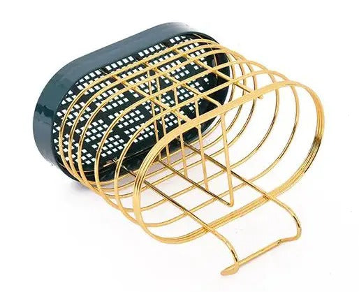 Suport pentru tacamuri, metal, Auriu, 17x15.5x8.5 cm