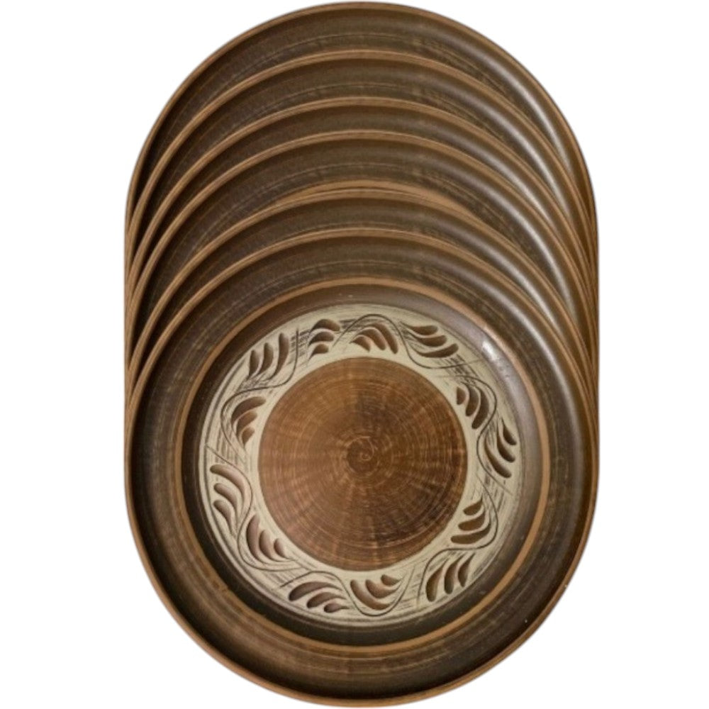 Platou intins Angob din lut rosu, 22 cm