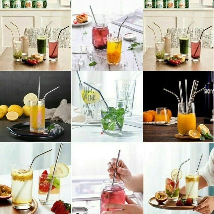 Set de 6 paie de baut metalice, cu perie pentru curatare, Multicolore, 21 cm