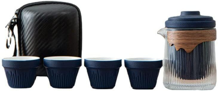 Set de ceai pentru Calatorie , 4 cesti , infuzor si geanta