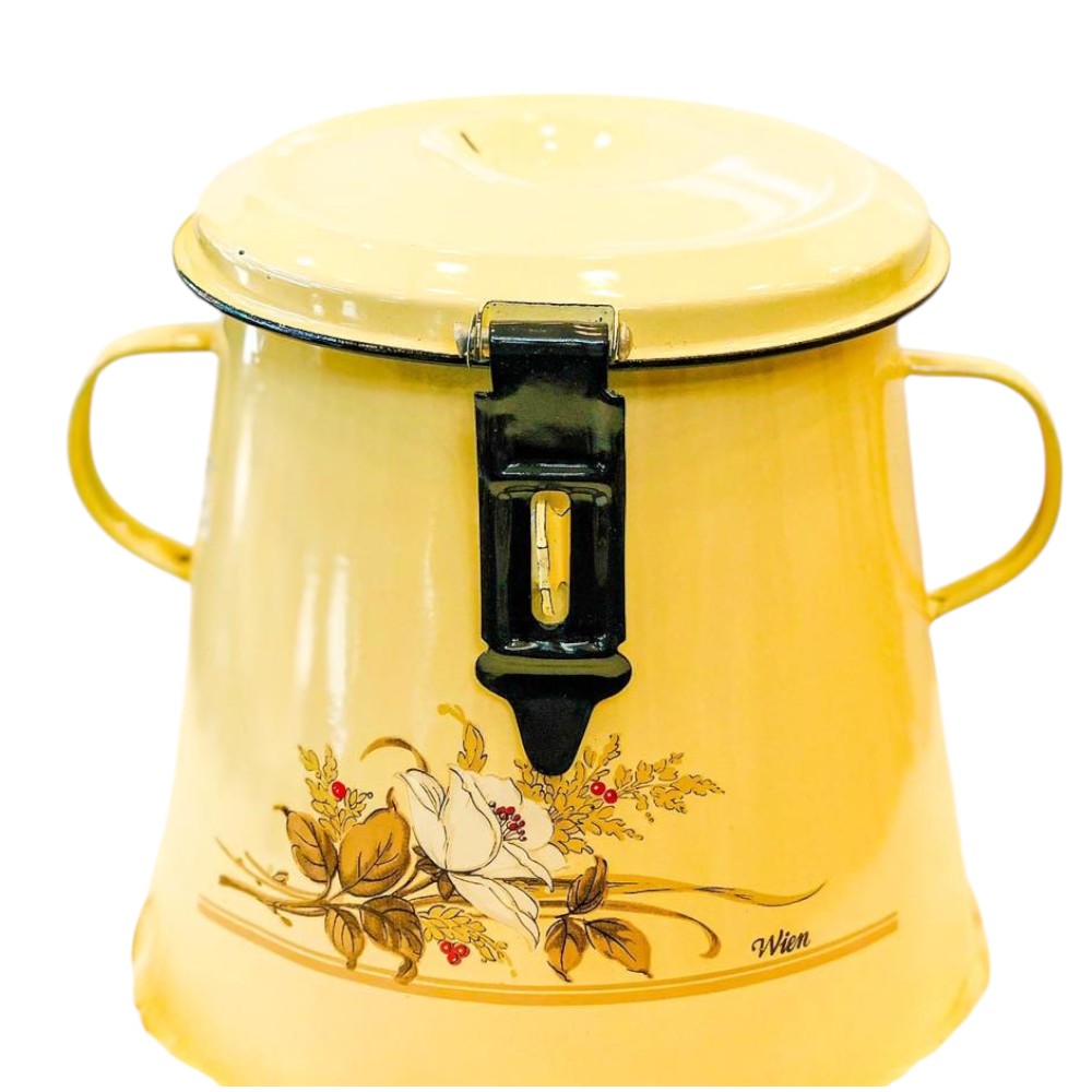 Garnita emailata 5L/ 10 L , cu Capac si Prindere ,Pictata, Diverse Culori