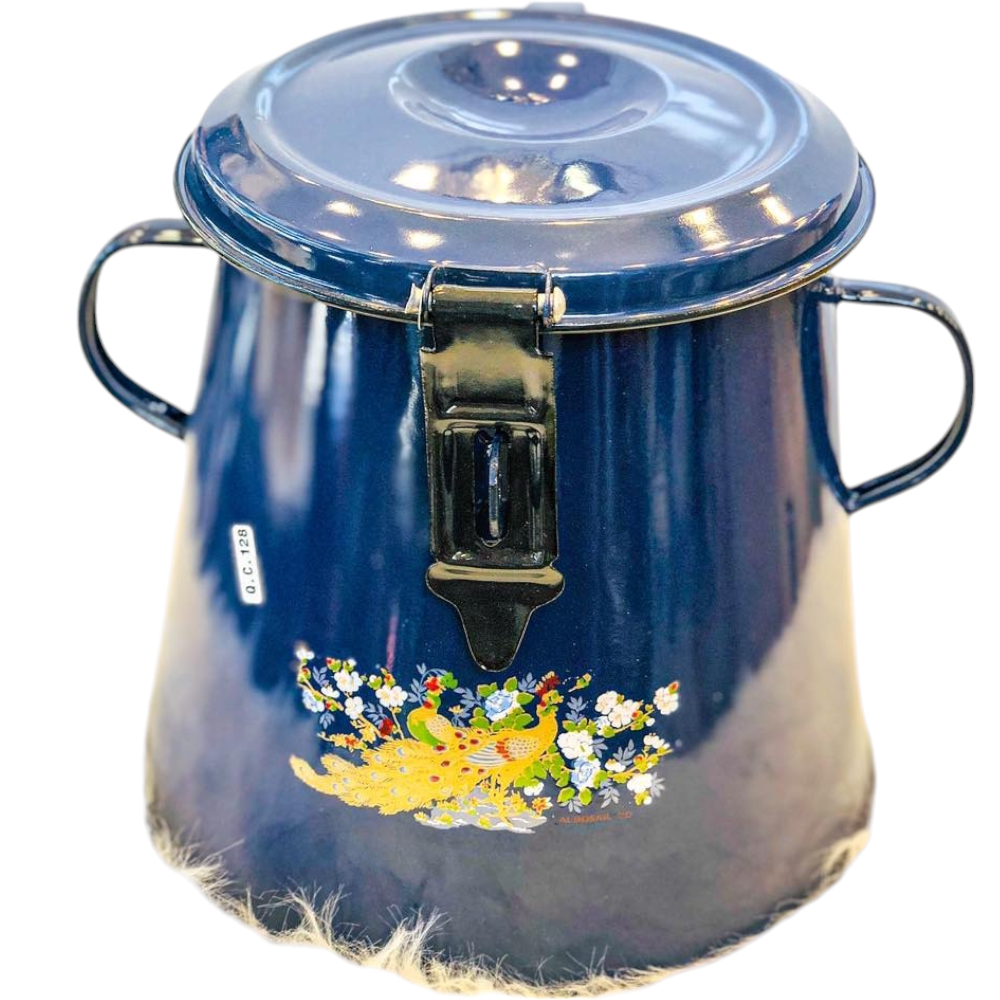 Garnita emailata 5L/ 10 L , cu Capac si Prindere ,Pictata, Diverse Culori